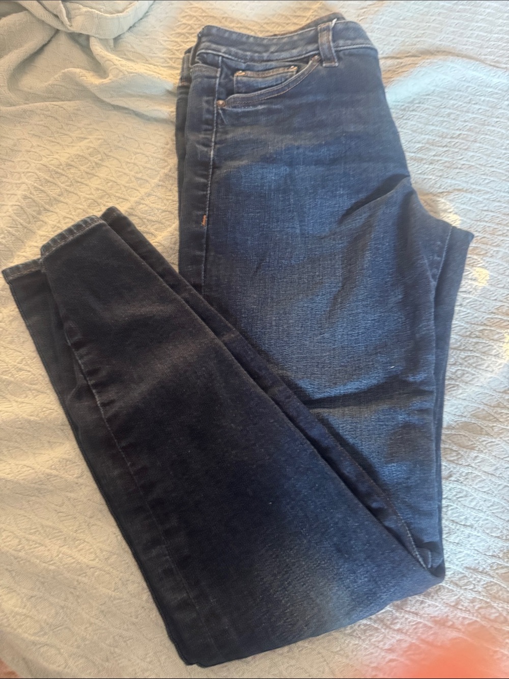Express Women's Dark Blue Straight Leg Jeans